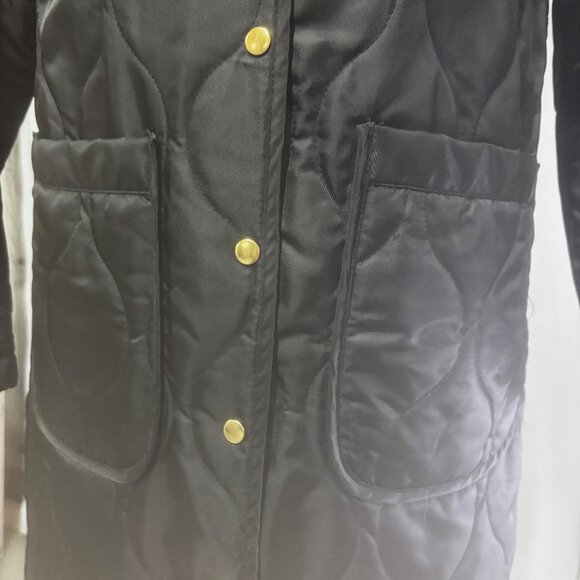 Black Quilted 2-Way Coat, Earth Music & Ecology Size M, NWOT - Picture 7 of 12